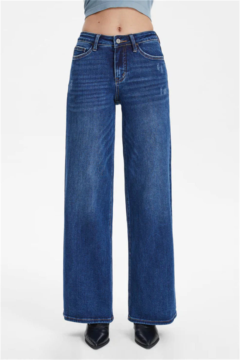 Wide Leg Stretch Jeans