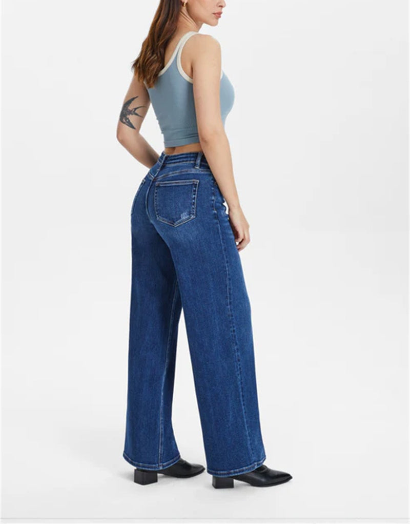 Wide Leg Stretch Jeans