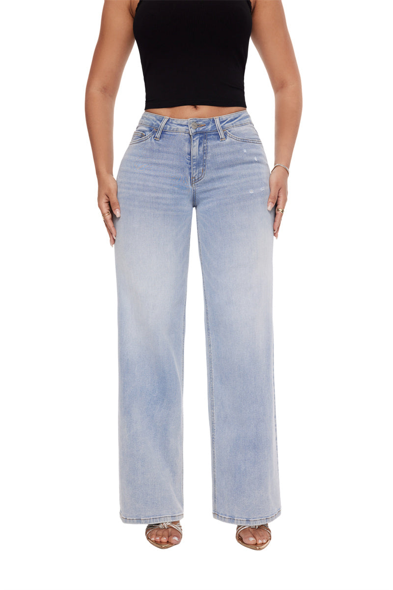 Wide Leg Stretch Jeans