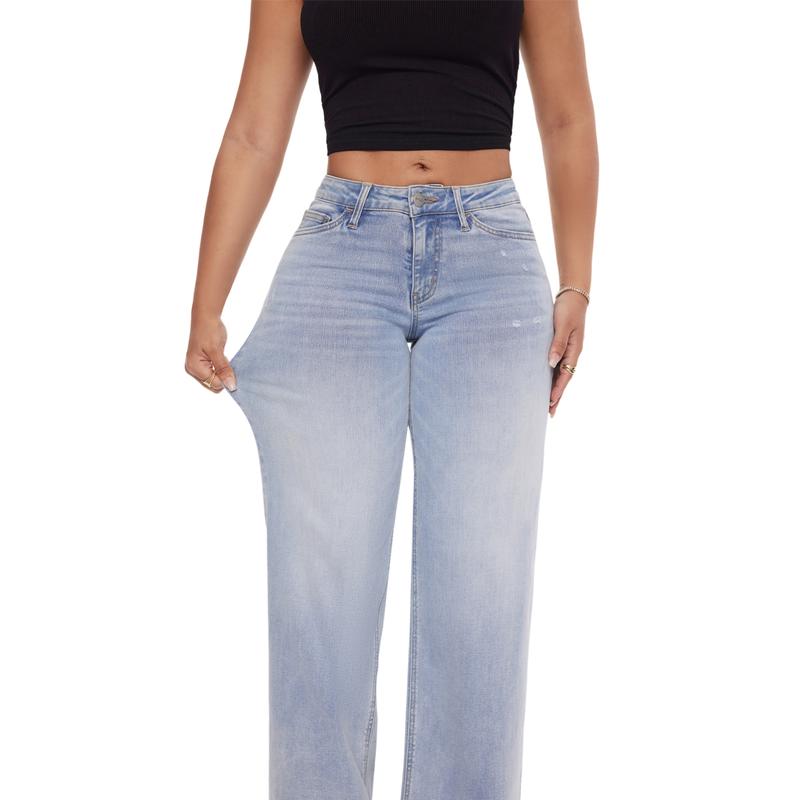 Wide Leg Stretch Jeans